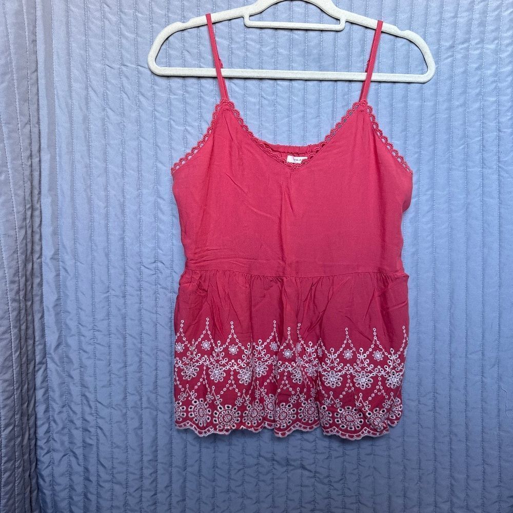 Maurices coral and white tank